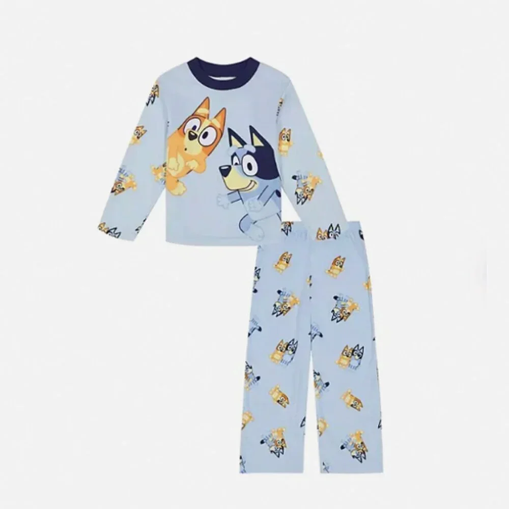 2/$20 💥🆕 Bluey Boys Super Soft Hooded Robe & Pajama 3 pc Set | Size 6 | 4808
